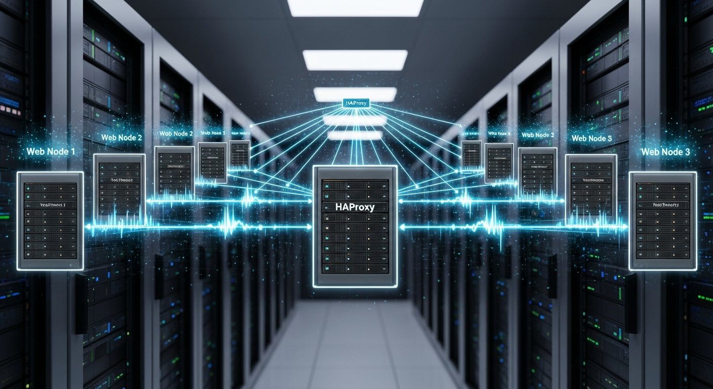 Балансировщик HAProxy распределяет нагрузку между несколькими stateless веб-узлами