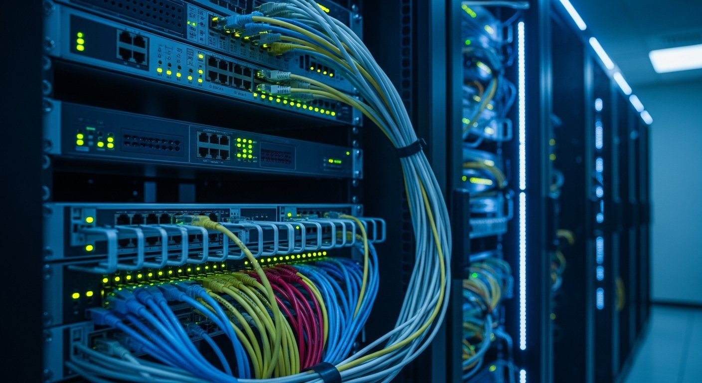 Кабельная инфраструктура сети, современные сетевые коммутаторы и оборудование в стойке