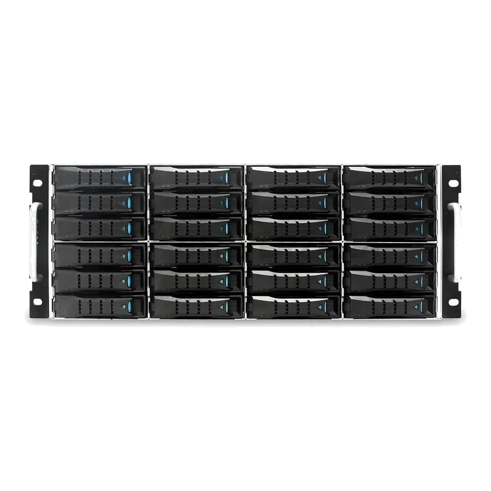 Корпус AIC XJ1-40244-02 J4024-04-35X, 4U 24 x 3.5" hot-swap bays, hot-swap JBOD with dual SAS 12G expander controller dual BMC, tool-less HDD tray, 550W 1+1 hot-swap redundant 80+ platinum, tool-less rail kit (35X series), with 24pcs colored 3.5" trays in 199C — фото 2