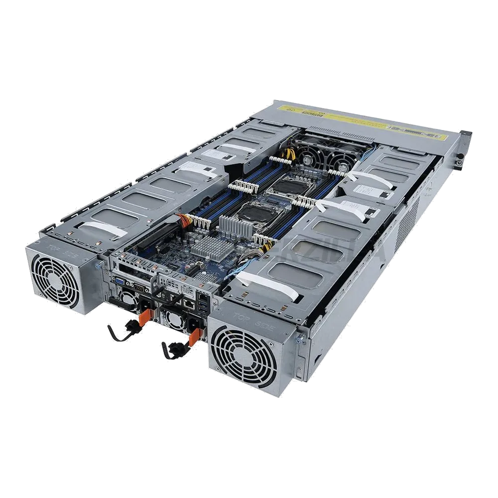 Платформа системного блока Gigabyte G250-G52 2U HPC Server - 8 x GPGPU Card Slots 2x E5-2600V4, 24 x RDIMM ECC DDR4 slots, 2 x GbE LAN «ports (Intel® I350-AM2), 8 x 2.5» hot-swappable HDD/SSD bays, 80 PLUS Platinum 2000W redundant PSU (1+1)» — фото 4