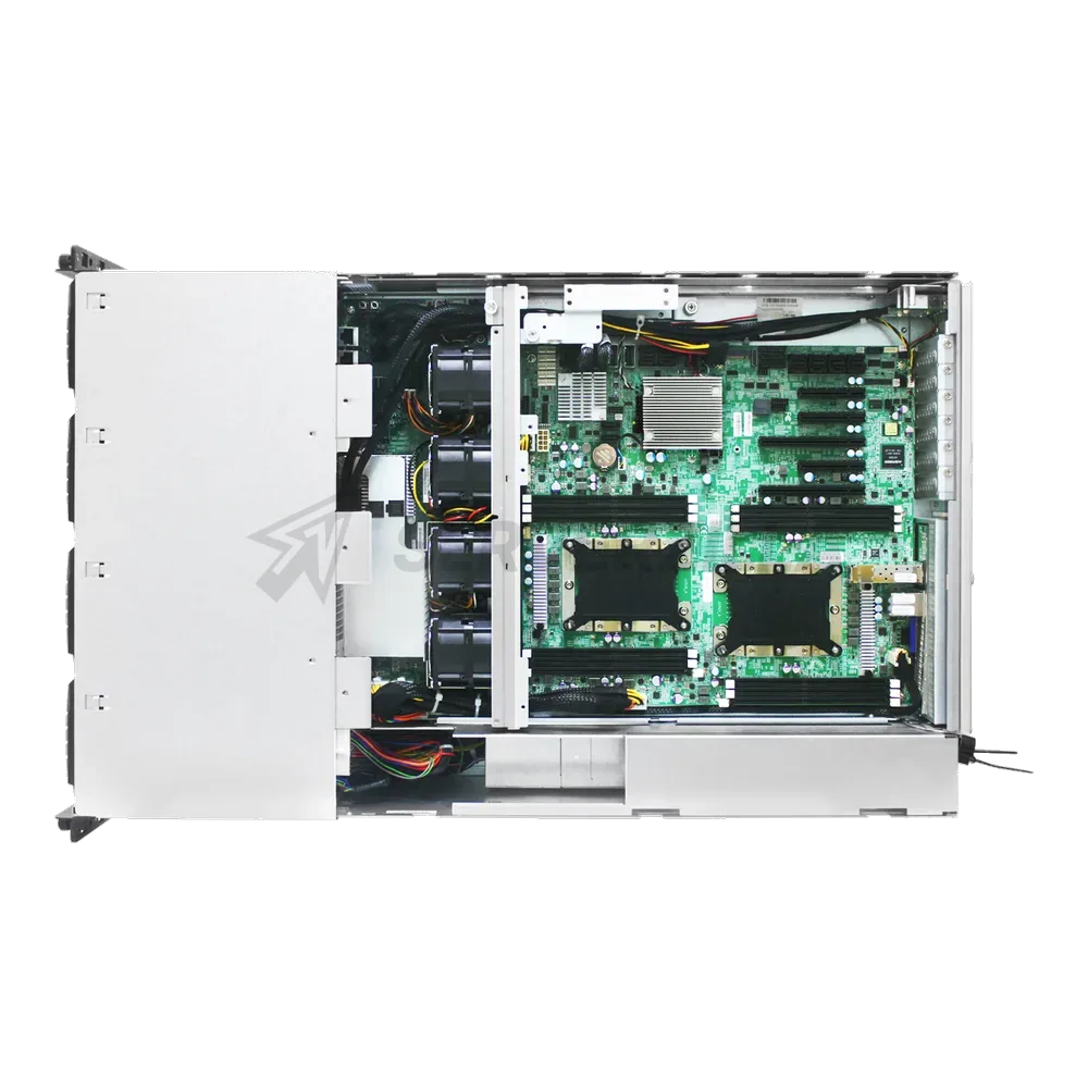 Серверная платформа/ HA401-VG, 4U, 2x2LGA-3647, 24-bay storage server, 24x SATA/SAS hot-swap 3.5"/2.5" universal bay, 2x canister, 4x 9mm 2.5" internal bay, 12G expander board with 2x SFF-8643, 2x SFF-8644, 1300W 1+1 redundant power supply, 4x 6056 fans, 2U heatsink, AIC Virgo motherboard with 2x 10G SFP+, LSI3008 SAS IOC, 28" slide rail, w/o bezel — фото 4