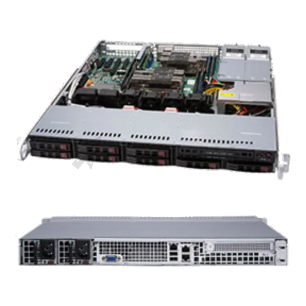 Платформа системного блока SuperMicro SYS-1029P-MTR 1U, 2xLGA3647 (up to 140W), iC621, 8xDDR4, up to 8x2.5, 2x1GbE, 1x PCIEx8, 2x800W (CSE-113MFAC2-R608CB X11DPL-i) (291298)