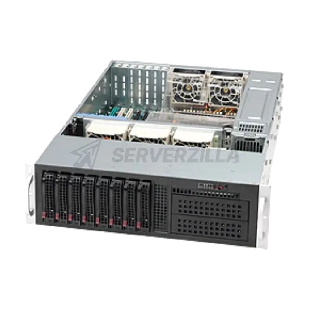 SuperMicro CSE-835TQC-R1K03B Корпус 3U 8-Port Backplane Supports 8 x 3.5" SAS3/SATA3 HDD/SSD with 2x mini SAS HD connectors,1000W Redundant High-efficiency Titanium Level Power Supplies,7x Full-h — фото 3