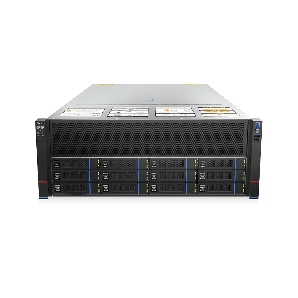 Gooxi SYR4108G-D12R-G5 4U -8 GPU platform based on AMD 9005 , compatible with 9004, 4*2700w psu, 8*GPU cables, EU cables, rail kits 2x NVMe base config