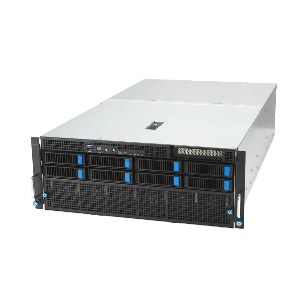 Сервер ASUS ESC8000-E11-SKU1 4U, 2x LGA4677, 32x DDR5, 8x SATA/SAS*, 1x M.2 (22110), 1x PCIex8 for HBA/RAID, 8x PCIex16 for dual-slot GPU, 1x PCIex16 for NIC card, 1x PCIex8  (поверхностные следы намокания) — фото 2