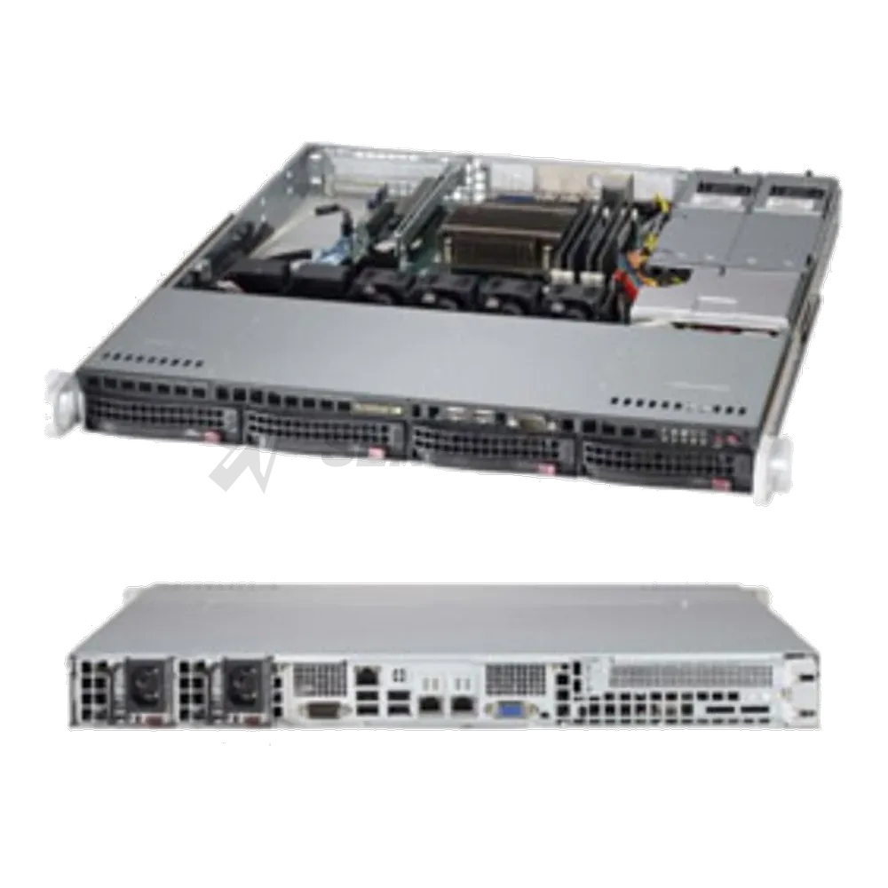 Платформа системного блока SuperMicro SYS-5018D-MTRF 1U, LGA1151, iC224, 4xDDR3, 4x3.5 HDD, 2x1GbE, IPMI, 1x PCIEx8, 2x400W (X10SLM-F, 813MTQ-R400B)