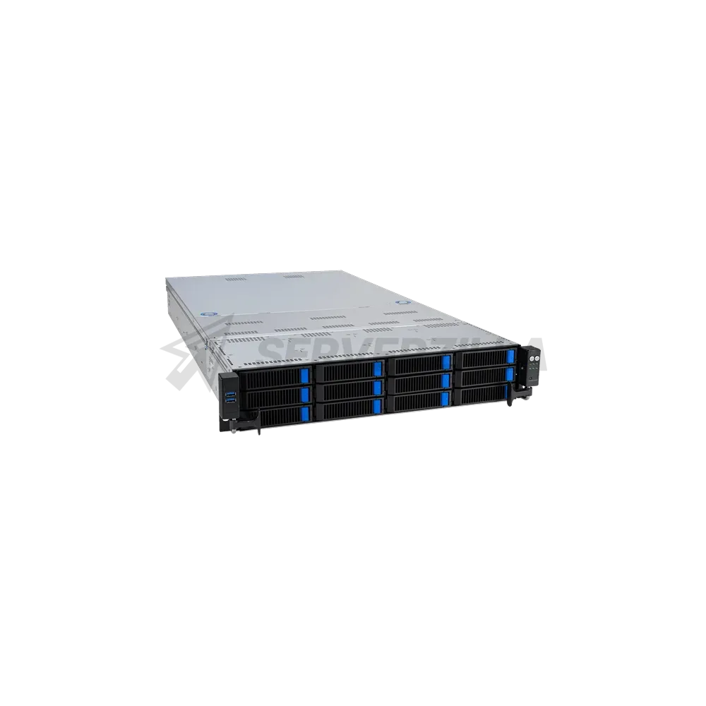 Сервер ASUS RS720-E11-RS12U 2U, 2x LGA4677, 32x DDR5(4800), 12x 3,5 (8xNVMe/SAS/SATA+4 NVMe/SATA), 2xM.2 slot 2280, 6x PCIe G5 x8 or 3 x PCIe G5 x16, up to 4 dual-slot GPUs,  (Поверхностные следы намокания) — фото 4