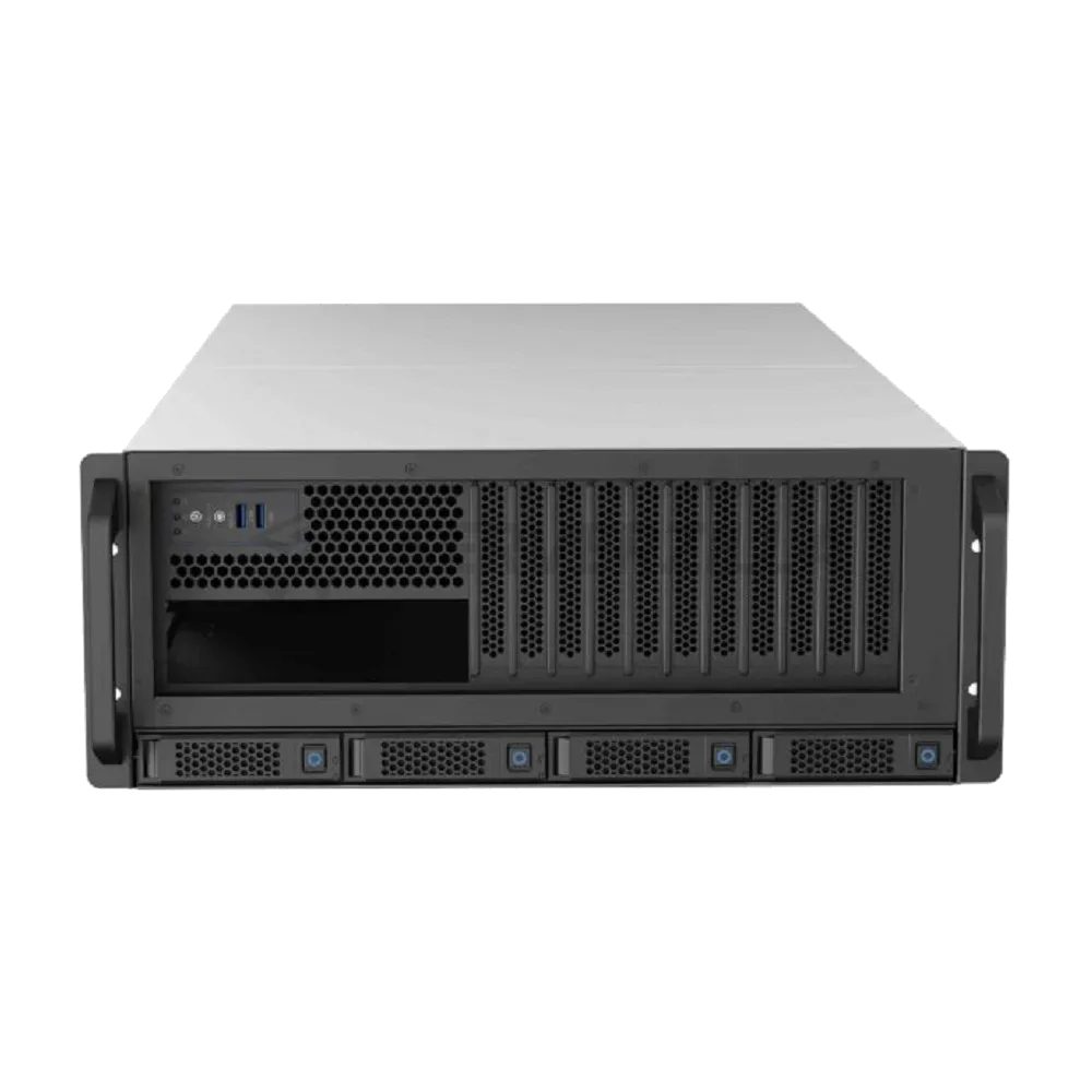 Procase G5-485-10D31-4NVME-R Корпус 4U Rack GPU case, 10 GPU PCIE 5.0 (31slot) 4 NVME hotswap HDD 4*MiniSAS HD(8643), черный, плата блока питания 4+1 CRPS (без модулей), до 3200вт/модуль, глубина 850м — фото 2