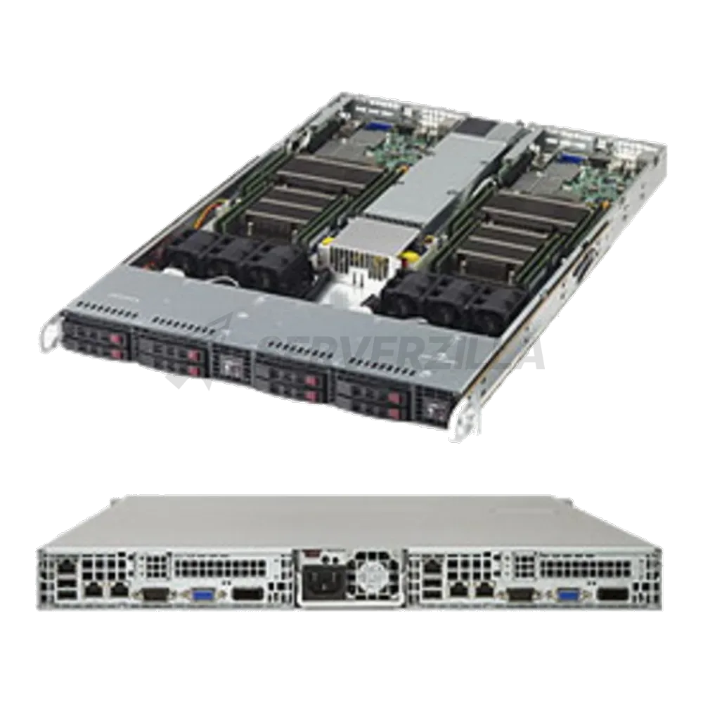 Платформа системного блока SuperMicro SYS-1028TR-TF 1U Twin CSE-809BTQ-1K03B X10DRT-LIBF (LGA2011 8xDDR4 10xSATA3 2xUSB2.0 USB 3.0 PCI-E 3.0x16 (in x16))