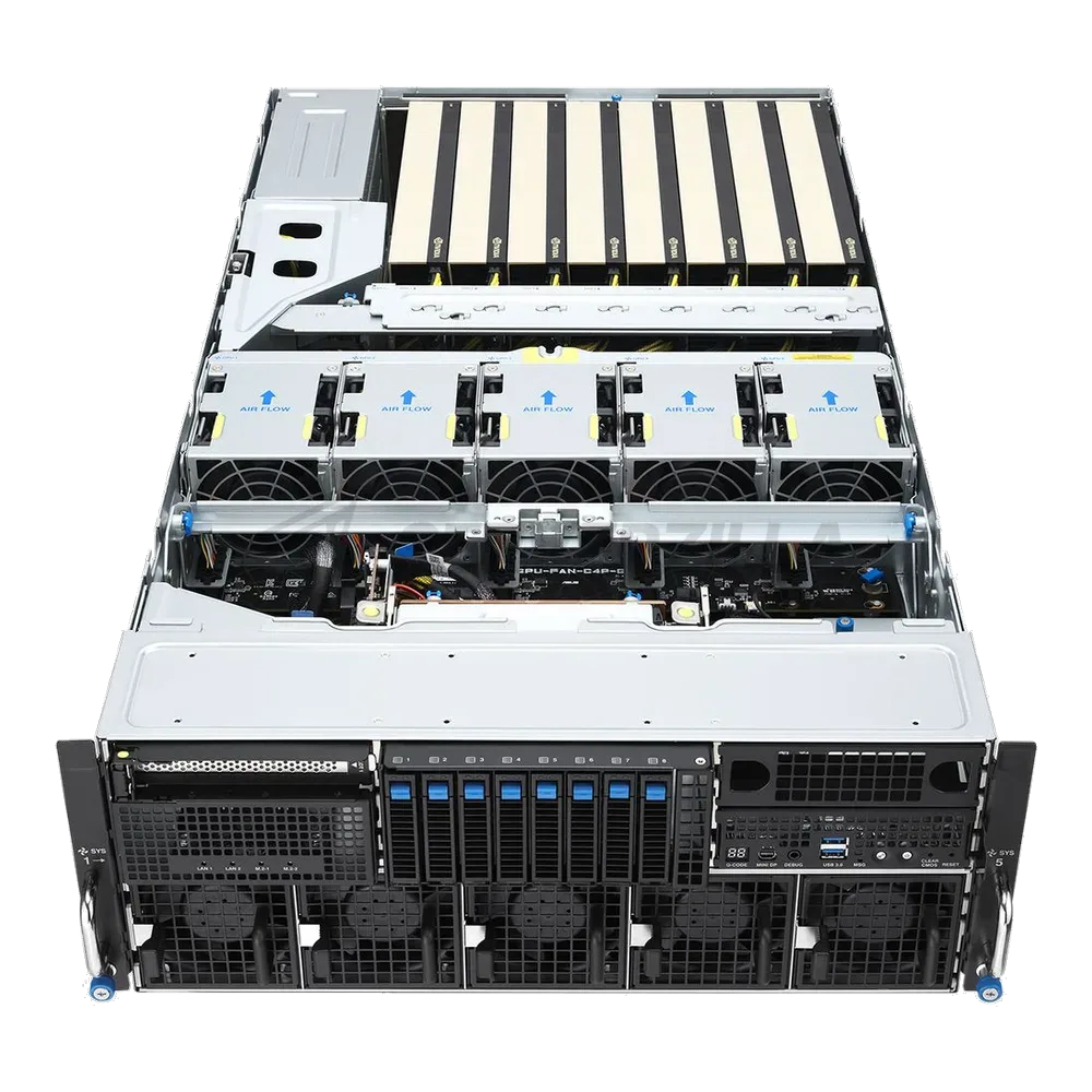 Сервер Crusader Squire 4245R (Rack 4U, 2xEpyc 9374F (32C/64T, 3.9 GHz, 256 MB), 16x128GB DDR5 DIMM ECC reg., 2x1.92TB U.2 NVMe, 9560-16i, 2x25Gb/s SFP28, 8xH200 NVL 141 Gb, 4x3200W, No OS, AIo, WB3/C160994) — фото 7