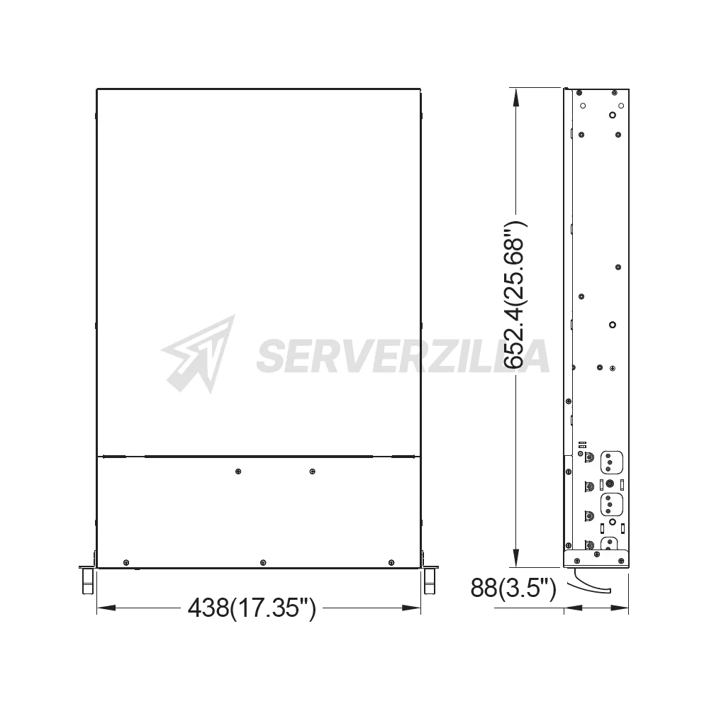 Серверный корпус/ 2U chassis; ATX, Micro-ATX, Mini-ITX MBs; 8 x 3.5''hs + 2 x 3.5'' internal + 2 x 2.'' hs rear; 1200W (1+1); AC-R50 rails — фото 3