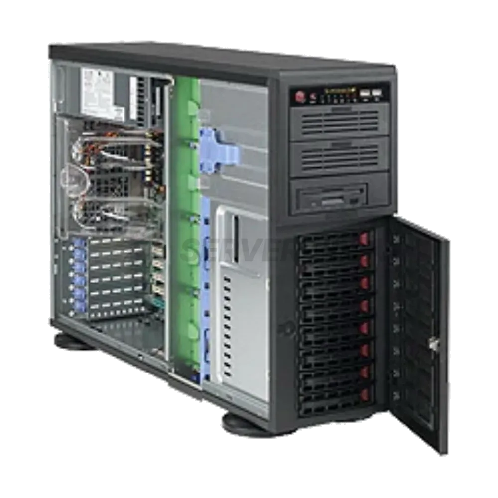 Корпус SuperMicro CSE-743TQ-903B-SQ 8x 3.5"/2.5" SAS/SATA Backplane for Hot-Swappable Drives, Whisper-Quiet (<28dB), Front HDD Door Lock & Side Panel Intrusion Switch, Front I/O Ports: 2x USB 3.0, 2x 8cm PWM Fans & 1x 9cm Rear PWM Fan