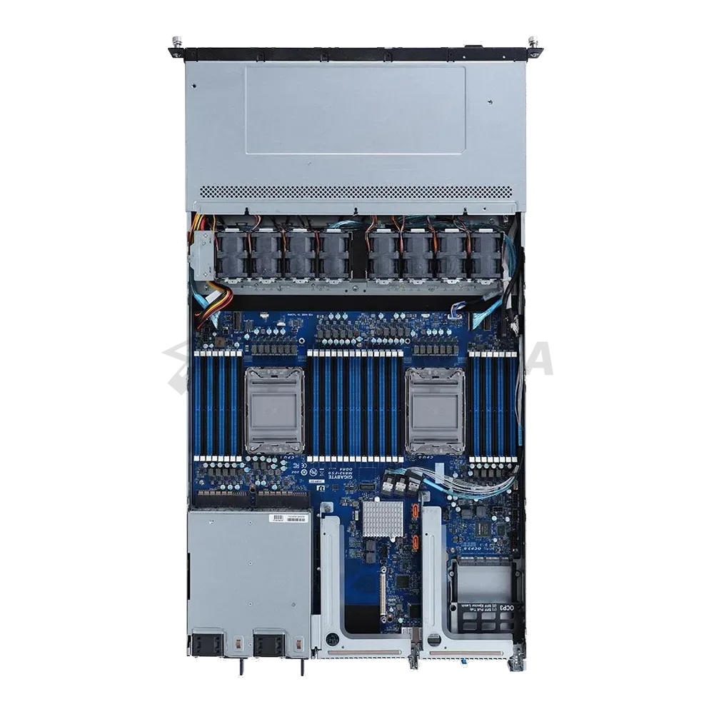 Платформа системного блока Gigabyte R182-M80 1U, 2x LGA4189, 32x DIMM DDR4, 4x 3.5" SAS/SATA, 4x 2.5" 9.5 mm SATA/NVME Gen 4, 2x 1Gb/s Intel I350-AM2, 2x PCIE Gen 4 x16, 1x OCP 3.0 x16, 1x OCP 2.0 x8, AST2600, 2x 1300W — фото 4