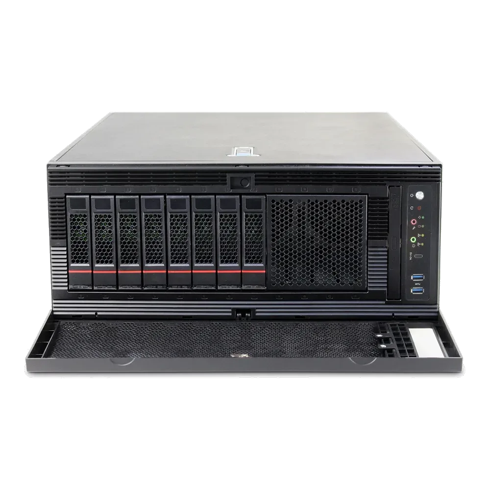 Серверный корпус/ Server case FL-T4UHS835E, 4U/Tower, max MB dimensions 15.2"x13.2", 8x2,5"/3,5 hotswap HDD bays, support 1xSlimODD (optional), SATA/SAS/NVME Tri-mode Backplane, 3x12038 int. fan, 2x8038 rear fan,11xFH PCIe expansion slots, 2xUSB 3.0, CRPS 1+1 2000W + PDB 3000W with cables 4x12vhpwr+MB 24pin+2*8pin CPU+backplane cables, FL-RKT4U rails — фото 3