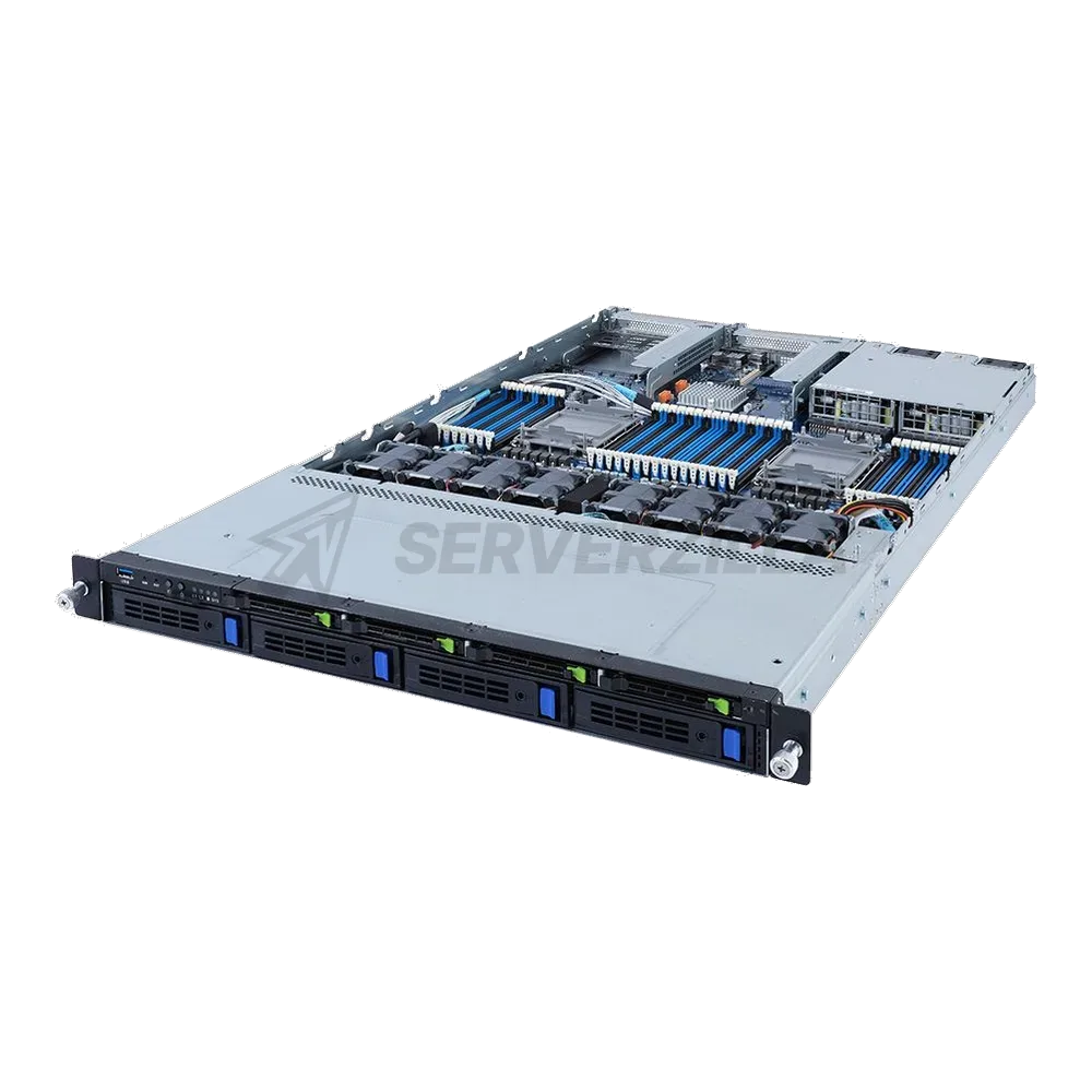 Платформа системного блока Gigabyte R182-M80 1U, 2x LGA4189, 32x DIMM DDR4, 4x 3.5" SAS/SATA, 4x 2.5" 9.5 mm SATA/NVME Gen 4, 2x 1Gb/s Intel I350-AM2, 2x PCIE Gen 4 x16, 1x OCP 3.0 x16, 1x OCP 2.0 x8, AST2600, 2x 1300W