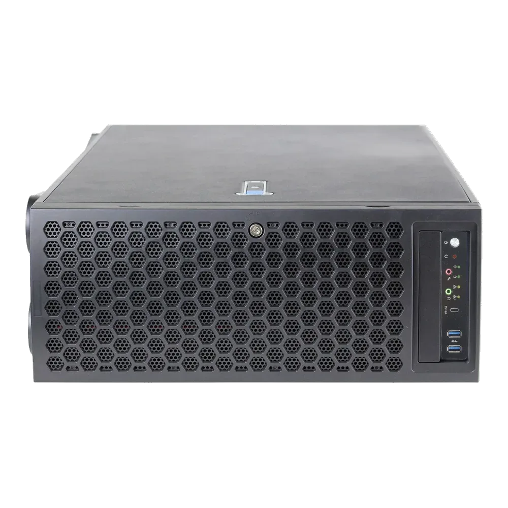 Серверный корпус/ Server case FL-T4UHS835E, 4U/Tower, max MB dimensions 15.2"x13.2", 8x2,5"/3,5 hotswap HDD bays, support 1xSlimODD (optional), SATA/SAS/NVME Tri-mode Backplane, 3x12038 int. fan, 2x8038 rear fan,11xFH PCIe expansion slots, 2xUSB 3.0, CRPS 1+1 2000W + PDB 3000W with cables 4x12vhpwr+MB 24pin+2*8pin CPU+backplane cables, FL-RKT4U rails — фото 2