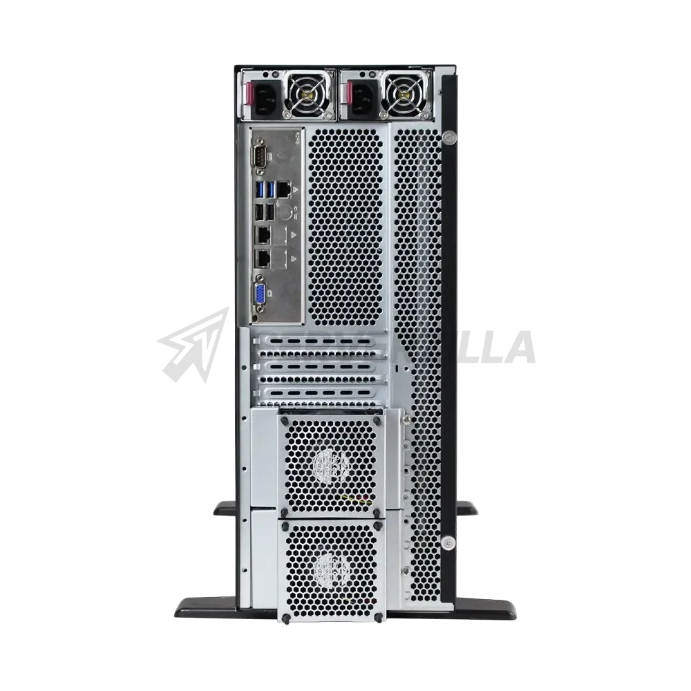 Серверный корпус/ Server case FL-T4UHS835E, 4U/Tower, max MB dimensions 15.2"x13.2", 8x2,5"/3,5 hotswap HDD bays, support 1xSlimODD (optional), SATA/SAS/NVME Tri-mode Backplane, 3x12038 int. fan, 2x8038 rear fan,11xFH PCIe expansion slots, 2xUSB 3.0, CRPS 1+1 2000W + PDB 3000W with cables 4x12vhpwr+MB 24pin+2*8pin CPU+backplane cables, FL-RKT4U rails — фото 6
