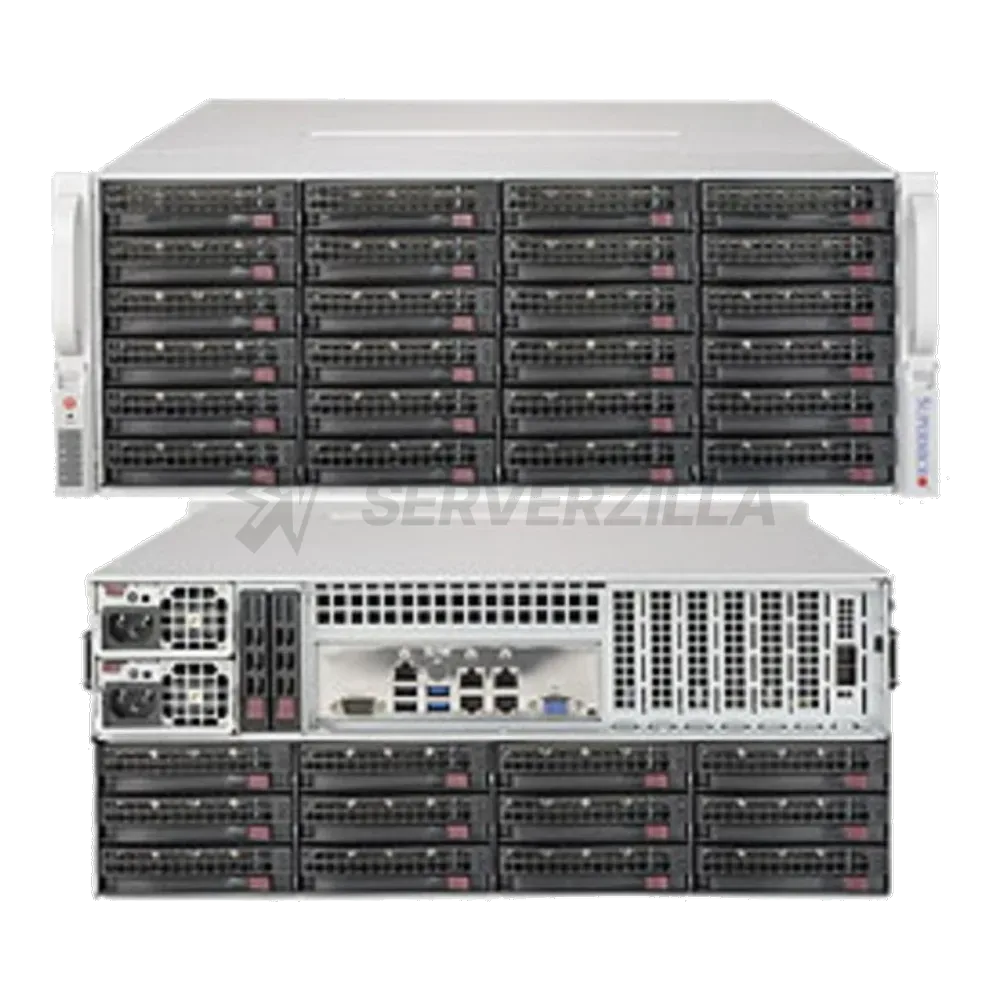 Платформа системного блока SuperMicro SSG-6049P-E1CR36L 4U, 2xLGA3647, 16xDDR4, 36x3.5 SAS/SATA, 2x2.5 SATA Rear, CSE-847BE1C4-R1K23LPB, X11DPH-T, SAS LSI3008, 2x10GBase-T, 3xPCIE x16 LP, 2xPCIEx8 LP (slot 2&3 occupied by SAS controller), 2x1200W