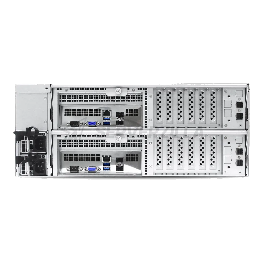 Серверная платформа/ HA401-VG, 4U, 2x2LGA-3647, 24-bay storage server, 24x SATA/SAS hot-swap 3.5"/2.5" universal bay, 2x canister, 4x 9mm 2.5" internal bay, 12G expander board with 2x SFF-8643, 2x SFF-8644, 1300W 1+1 redundant power supply, 4x 6056 fans, 2U heatsink, AIC Virgo motherboard with 2x 10G SFP+, LSI3008 SAS IOC, 28" slide rail, w/o bezel — фото 2
