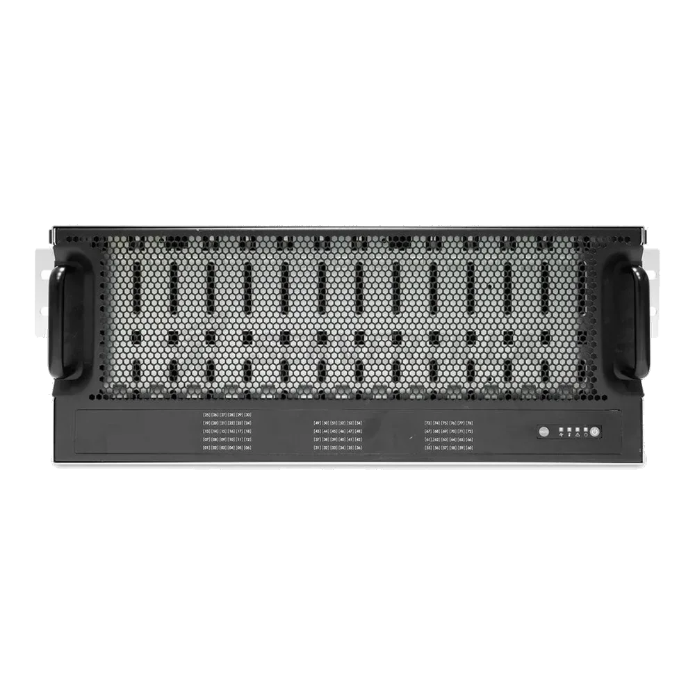 Корпус серверный AIC J4078-02-04X_XJ1-40782-06 J4078-02-4X, 4U 78x 3.5" hot-swap bays, hot-swap JBODwith dual SAS 24G edge/hub expander controller, dualBMC, tool-less HDD tray, 1600W 1+1 hot-swap redundant80+ Platinum (C14 inlet), tool-less rail kit — фото 2