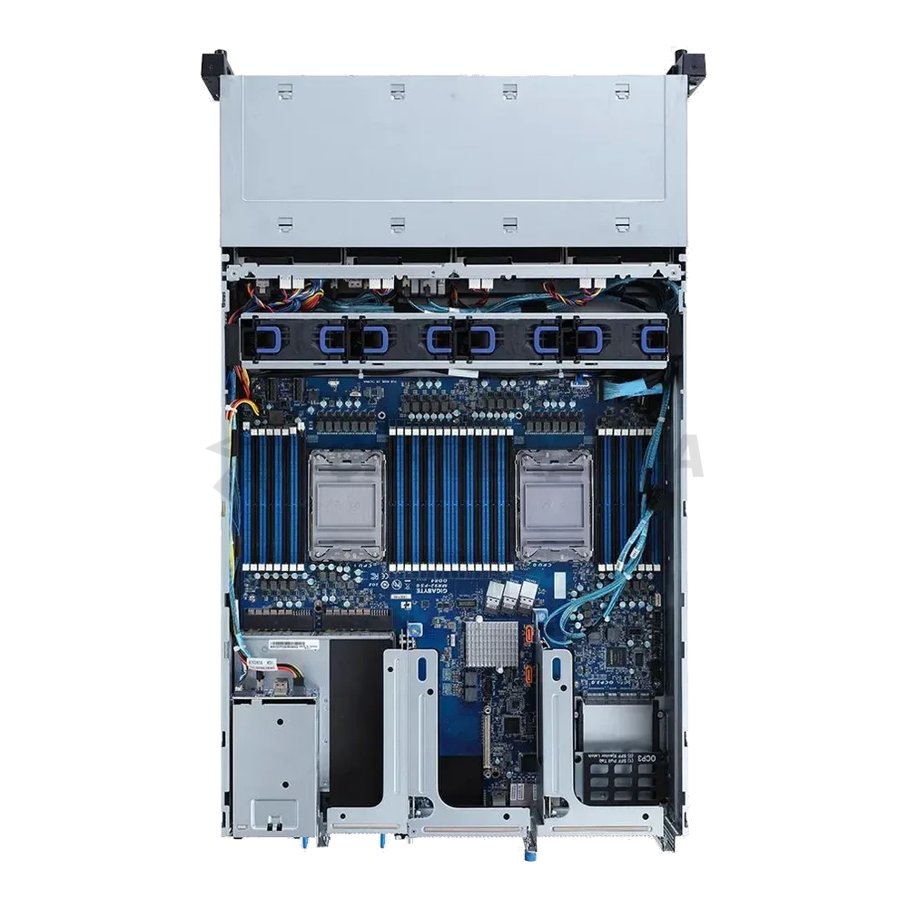 Платформа системного блока Gigabyte R282-3CA 2U, 2x LGA4189, 32x DIMM DDR4, 12x 3.5" SAS/SATA (8x NVME Gen 4), 2x 2.5" SATA/SAS in re side, 6x PCIE Gen 4 x16, 1x OCP 3.0 x16, 1x OCP 2.0 x8, AST2600, 2x 1300W, батарейка CR2032 не установлена — фото 3