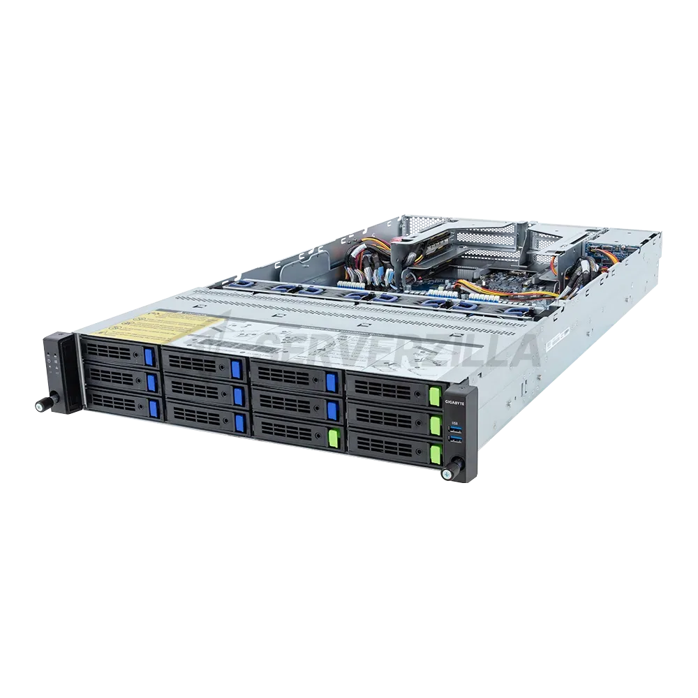 Шасси серверное Gigabyte Server Platform R283-Z95 Rev.3x / 2U / 2xAMD (9004/9005) / 2xHS / 24xDIMM / 4xLFF NVME/SAS/SATA + 8xLFF SAS/SATA + 2xSFF SAS/SATA + 3xM.2 / 2x1GbE / 2xOCP 3.0 / 5xFHHL / 2x1600W / Rails / 1Y