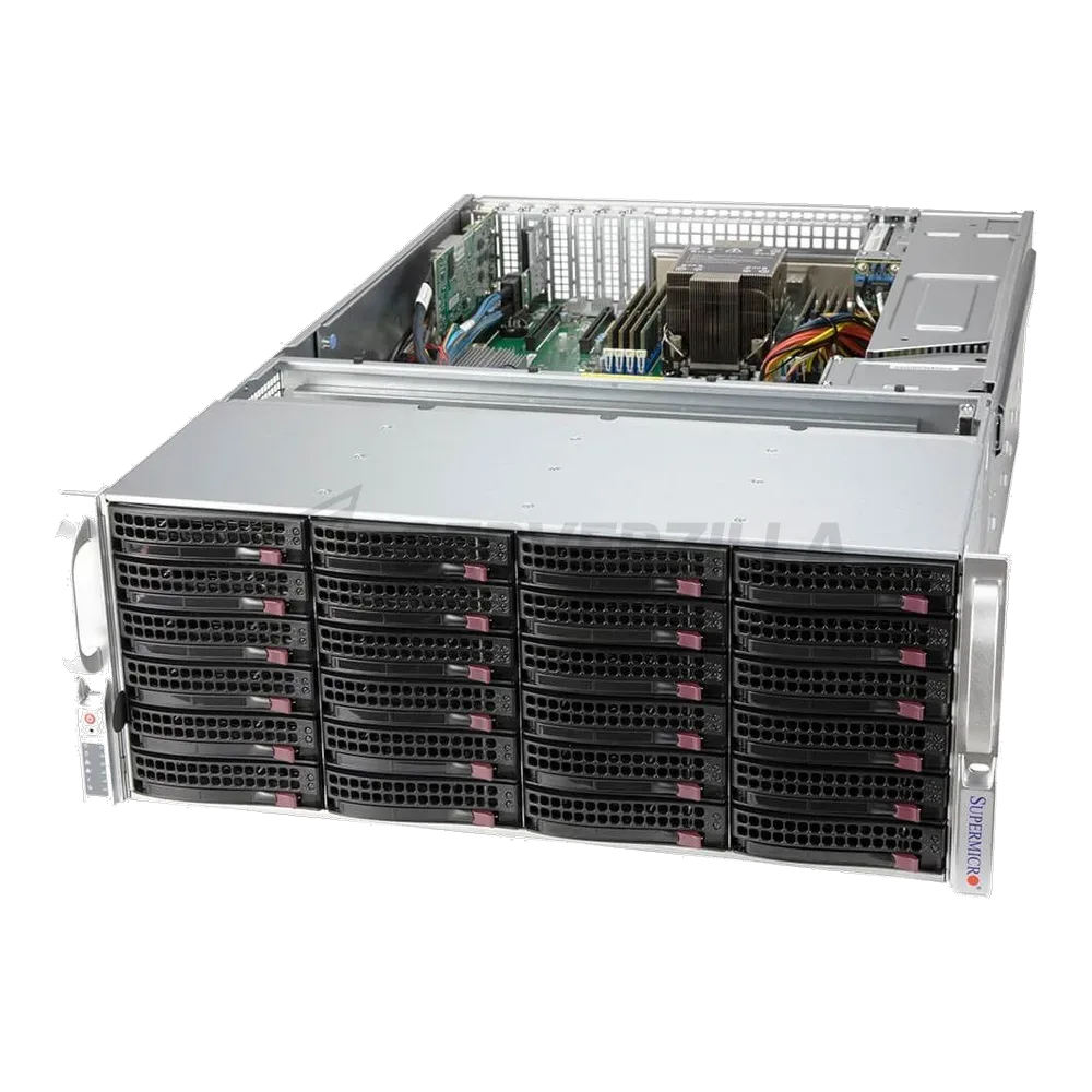 Платформа системного блока SuperMicro SSG-540P-E1CTR36H Storage UP 4U Barebone Single 3rd Gen Intel Xeon Scalable processors Up to 3TB RDIMM/LRDIMM/Intel DCPMM SATA3, SAS3, M.2 Dual 10GbE, IPMI LAN port