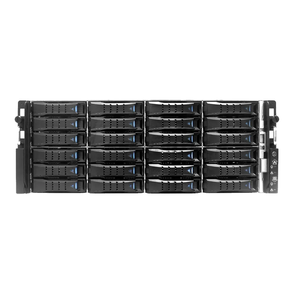 Серверная платформа/ HA401-VG, 4U, 2x2LGA-3647, 24-bay storage server, 24x SATA/SAS hot-swap 3.5"/2.5" universal bay, 2x canister, 4x 9mm 2.5" internal bay, 12G expander board with 2x SFF-8643, 2x SFF-8644, 1300W 1+1 redundant power supply, 4x 6056 fans, 2U heatsink, AIC Virgo motherboard with 2x 10G SFP+, LSI3008 SAS IOC, 28" slide rail, w/o bezel, w/o battery CR-2032 — фото 5