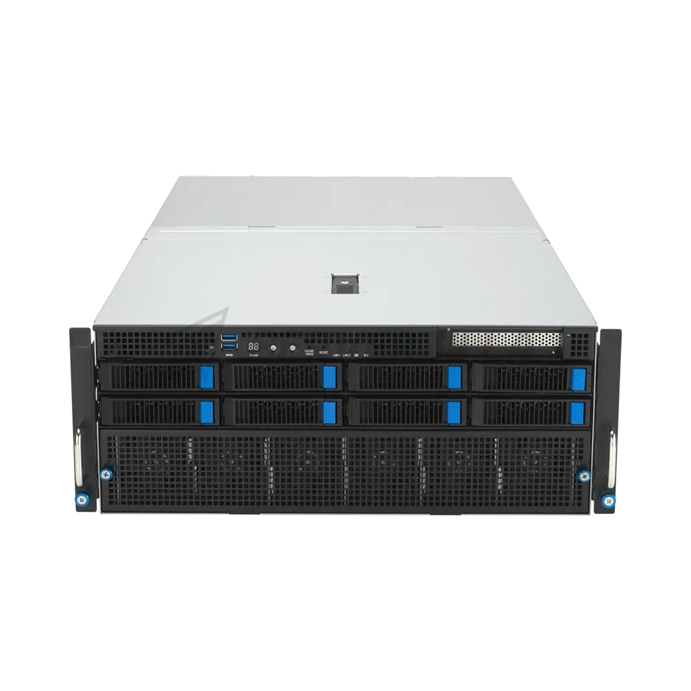 Сервер ASUS ESC8000-E11-SKU1 4U, 2x LGA4677, 32x DDR5, 8x SATA/SAS*, 1x M.2 (22110), 1x PCIex8 for HBA/RAID, 8x PCIex16 for dual-slot GPU, 1x PCIex16 for NIC card, 1x PCIex8  (поверхностные следы намокания) — фото 3