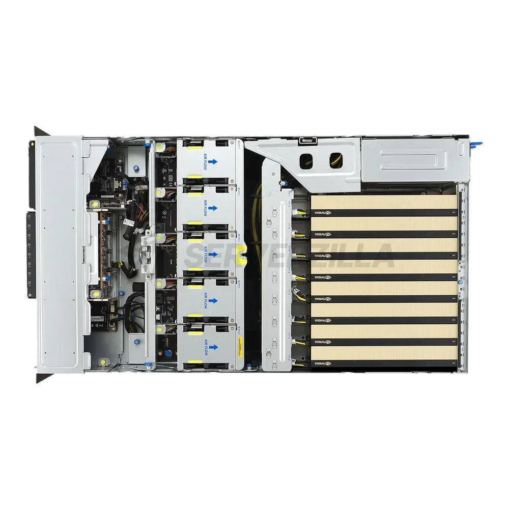 Сервер Crusader Squire 4245R (Rack 4U, 2xEpyc 9374F (32C/64T, 3.9 GHz, 256 MB), 16x128GB DDR5 DIMM ECC reg., 2x1.92TB U.2 NVMe, 9560-16i, 2x25Gb/s SFP28, 8xH200 NVL 141 Gb, 4x3200W, No OS, AIo, WB3/C160994) — фото 5