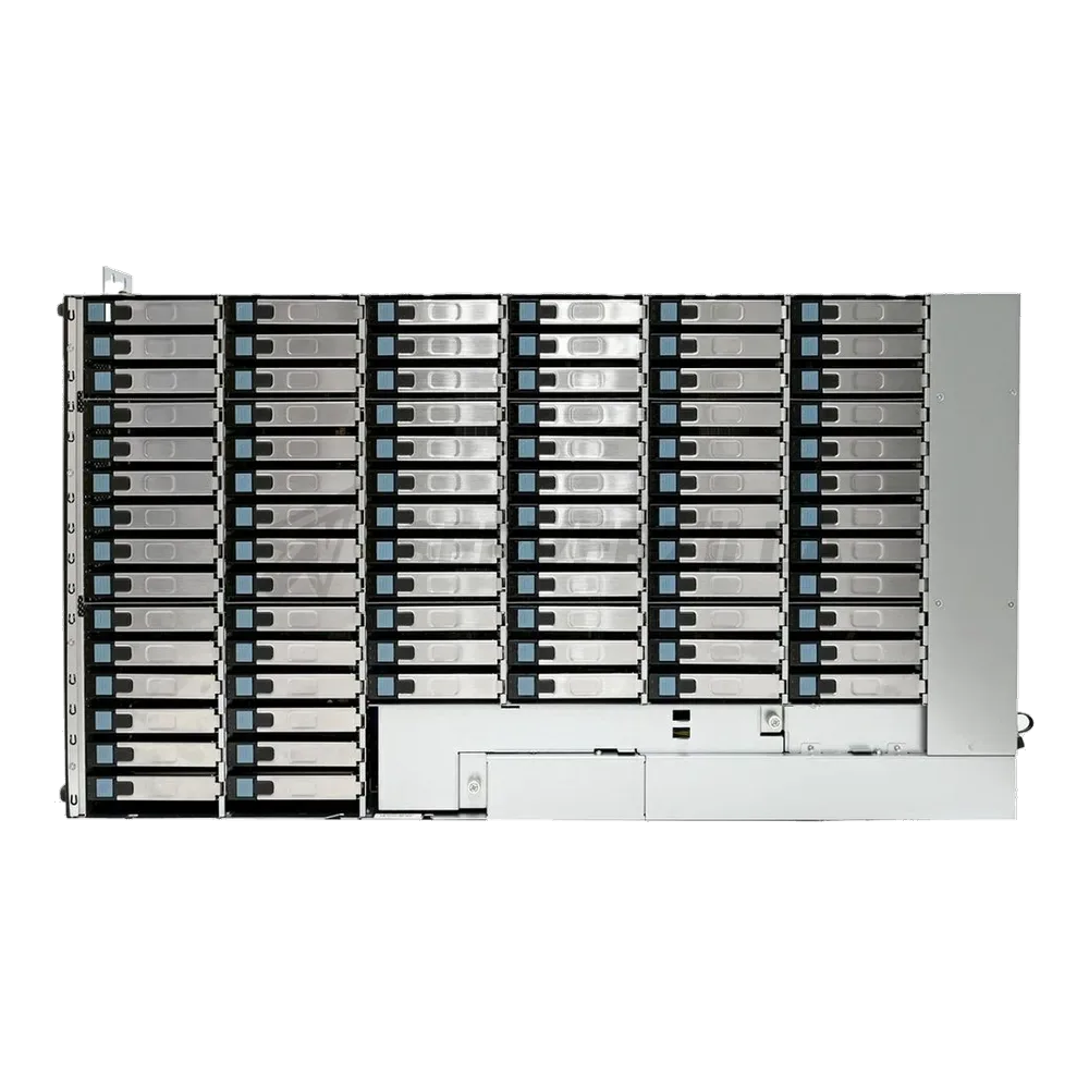 Корпус серверный AIC J4078-02-04X_XJ1-40782-06 J4078-02-4X, 4U 78x 3.5" hot-swap bays, hot-swap JBODwith dual SAS 24G edge/hub expander controller, dualBMC, tool-less HDD tray, 1600W 1+1 hot-swap redundant80+ Platinum (C14 inlet), tool-less rail kit — фото 3