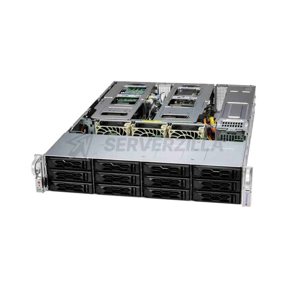 Сервер Supermicro SuperServer 2U 621C-TN12R/ 2x6526Y/ 4x64Gb/ 1x480Gb SATA/ 2x10Gb SFP+/12LFF+2SFF rear/ SFT-DCMS-SINGLE/ 4th config