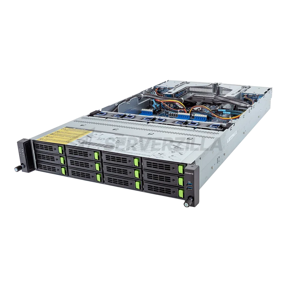 Шасси серверное Gigabyte Server Platform R283-Z90 Rev.3x / 2U / 2xAMD (9004/9005) / 2xHS / 24xDIMM / 12xLFF NVME/SAS/SATA + 4xSFF SAS/SATA + 3xM.2 PCIe Gen3 / 2x1GbE / 1xOCP 3.0 / 3xFHHL / 2x1600W / Rails / 1Y