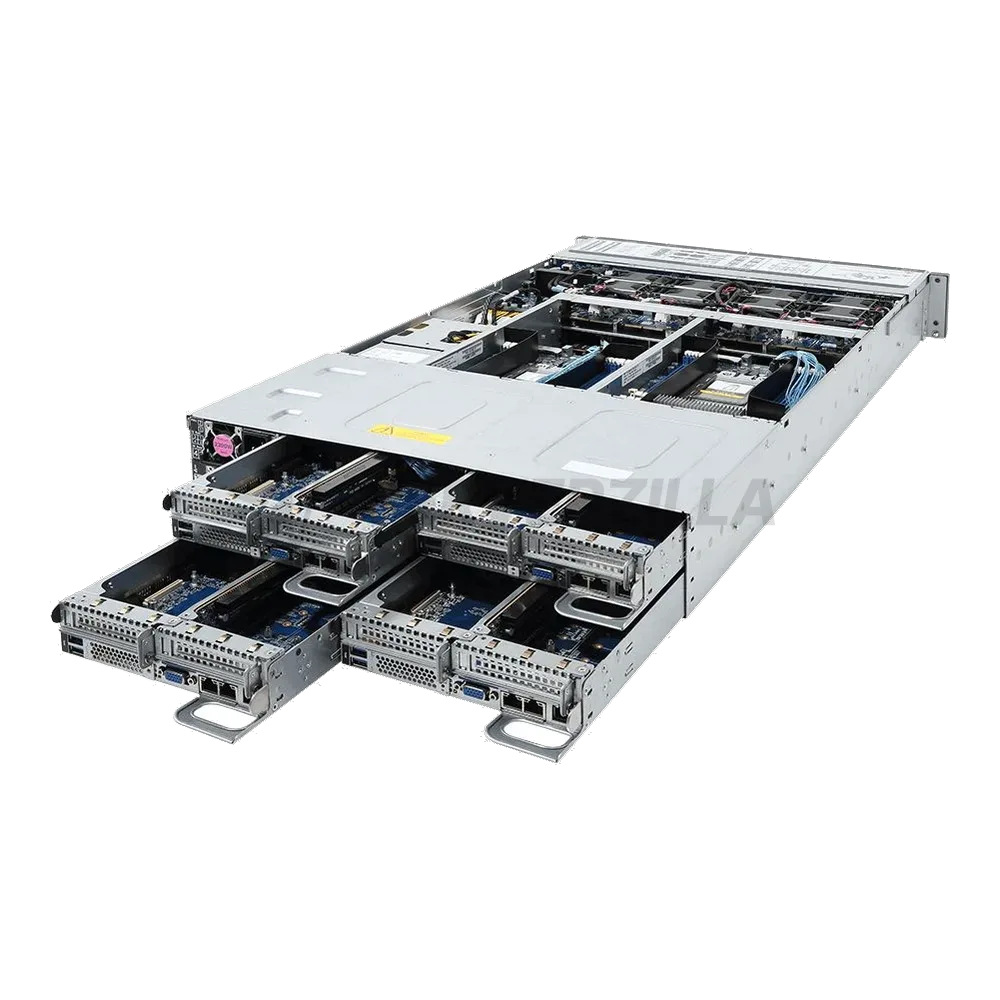 Платформа системного блока Gigabyte H261-Z60 6NH261260MR-00-XXX SERVER BAREBONE 2U - 4 nodes, Intel® I350-AM2, 8 x LGA 4094 sockets (AMD Epyc), DDR4, 24 x SATA/SAS hot-swappable HDD/SSD bays, 8 x LGA 4094 sockets — фото 4
