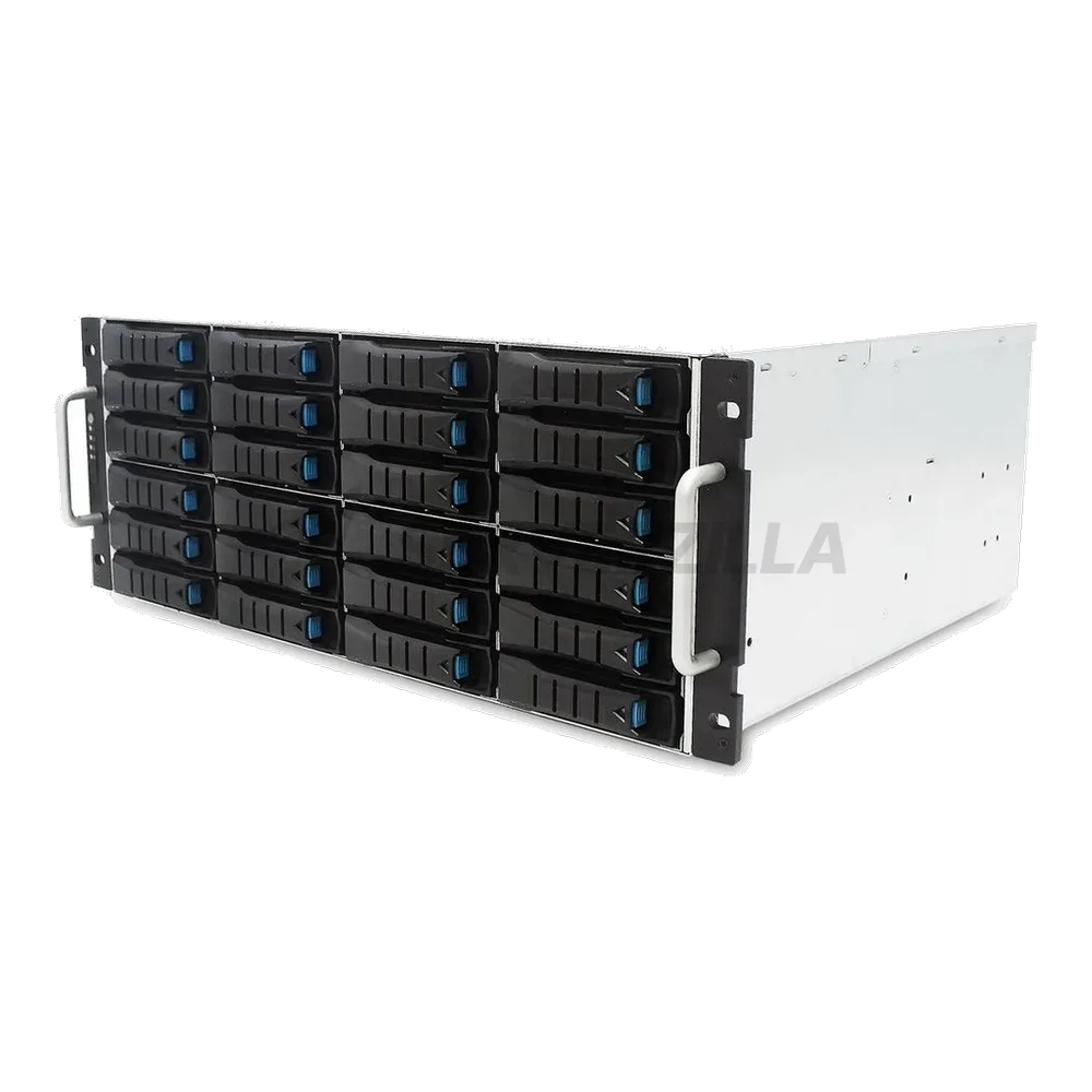 Корпус AIC XJ1-40244-02 J4024-04-35X, 4U 24 x 3.5" hot-swap bays, hot-swap JBOD with dual SAS 12G expander controller dual BMC, tool-less HDD tray, 550W 1+1 hot-swap redundant 80+ platinum, tool-less rail kit (35X series), with 24pcs colored 3.5" trays in 199C