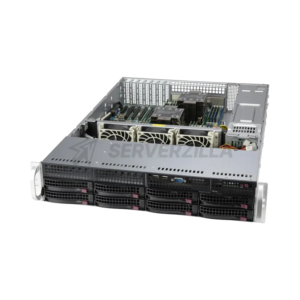 Корпус Supermicro SuperChassis 2U 825BTQC-R1K23LPB/HDD(8)LFF+opt.fix.HDD(2)LFF+opt.HDD(2)SFF/7xLP/2x1200W/ Backplane 8xSATA/SAS (незначительное повреждение коробки)