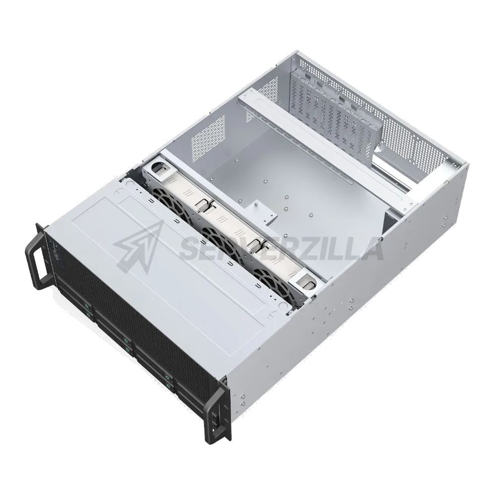 Серверный корпус/ Server case YCC YRM-46508A0, 4U, E-ATX, 8x3,5"/2,5" hotswap HDD bays, SAS/SATA 12GB/s  minisasHD backplane, 3x12038 PWM front fans, 2x8038 PWM rear fans, 2xUSB 3.0, 11xFHFL PCIe slots, depth 650mm, CRPS 1+1 2000W (2*CRPS2000D2) + PDB 3000W — фото 3