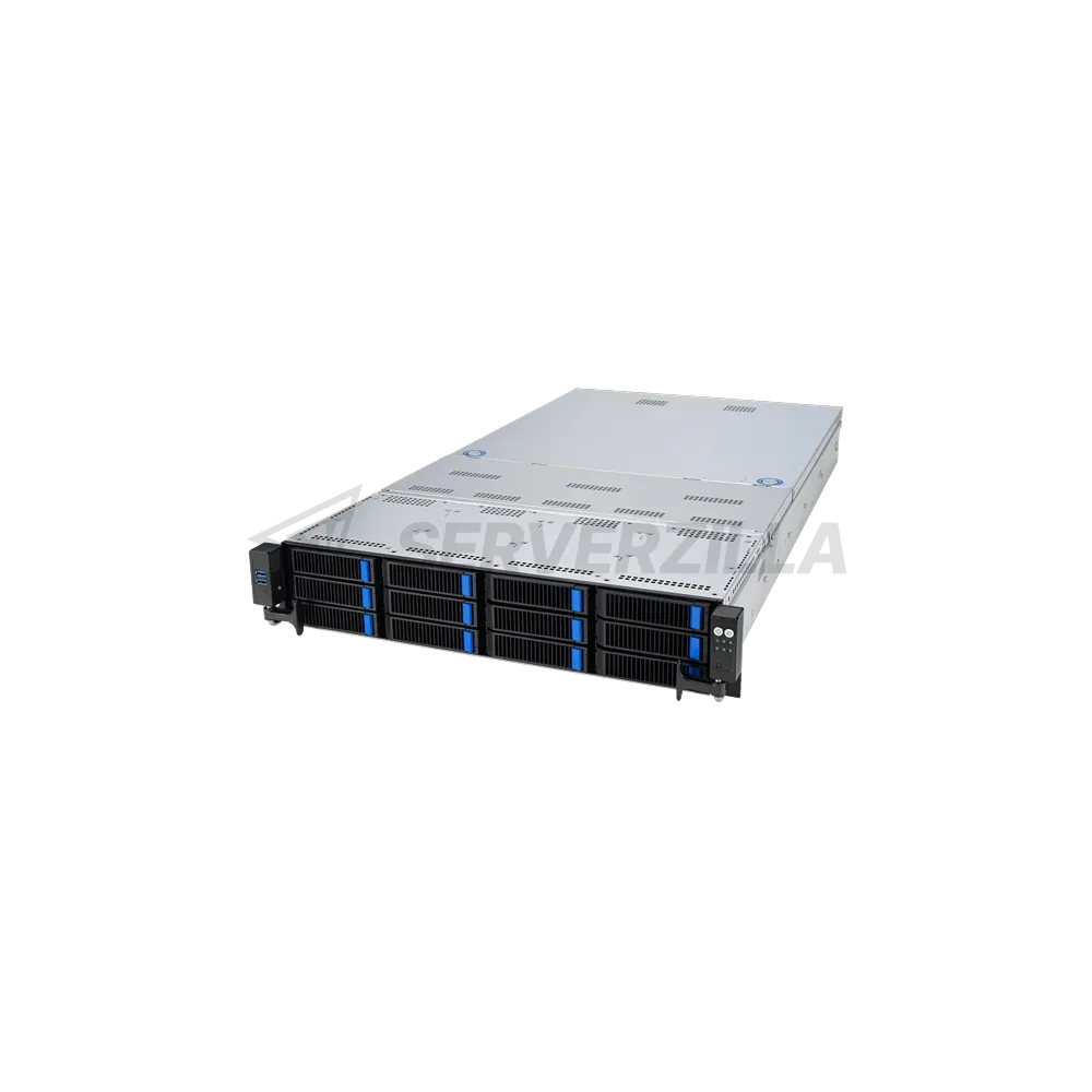 Сервер ASUS RS720-E11-RS12U 2U, 2x LGA4677, 32x DDR5(4800), 12x 3,5 (8xNVMe/SAS/SATA+4 NVMe/SATA), 2xM.2 slot 2280, 6x PCIe G5 x8 or 3 x PCIe G5 x16, up to 4 dual-slot GPUs,  (Поверхностные следы намокания) — фото 2