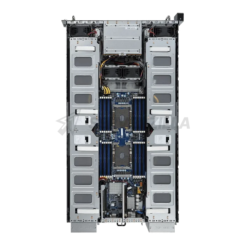 Платформа системного блока Gigabyte G291-2G0 (rev. 100) 2U 16x Single Slot GPU (Tesla T4 only), Dual Intel Xeon Scalable, 24x RDIMM/LRDIMM DDR4, 2x 10Gb/s BASE-T (i550-AM), Aspeed AST2500, 8x 2.5" NVMe/SATA HS HDD/SSD, 2xPCIe Gen3 x16 LPHL, 2x2200W — фото 3