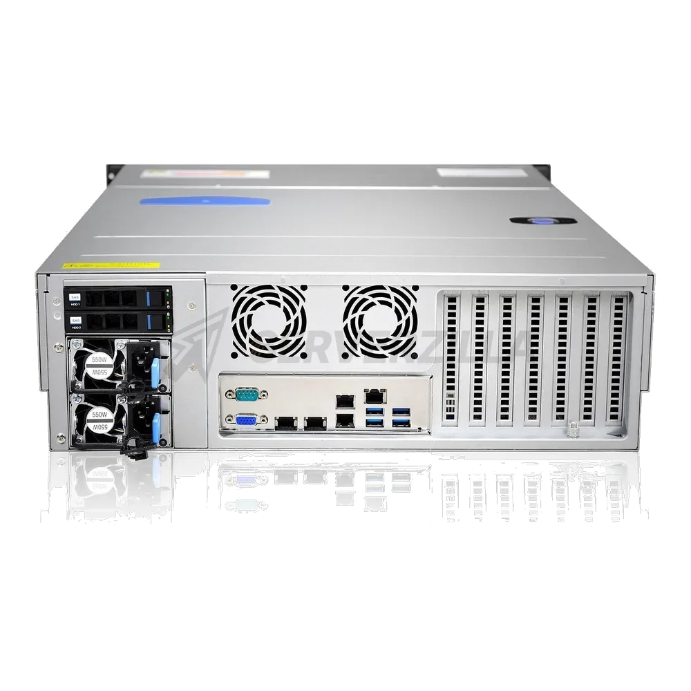 Gooxi RMC4124-670-HSE-D 4U 24x 3.5" (2.5"); 2x 2.5" rear SAS/SATA; 12Gb/s SAS expander 24 bay (3xSFF-8643);  MB EEB/CEB/ATX/Micro ATX; 7x LP slots;  2x1300W (EU power cables), rail — фото 3