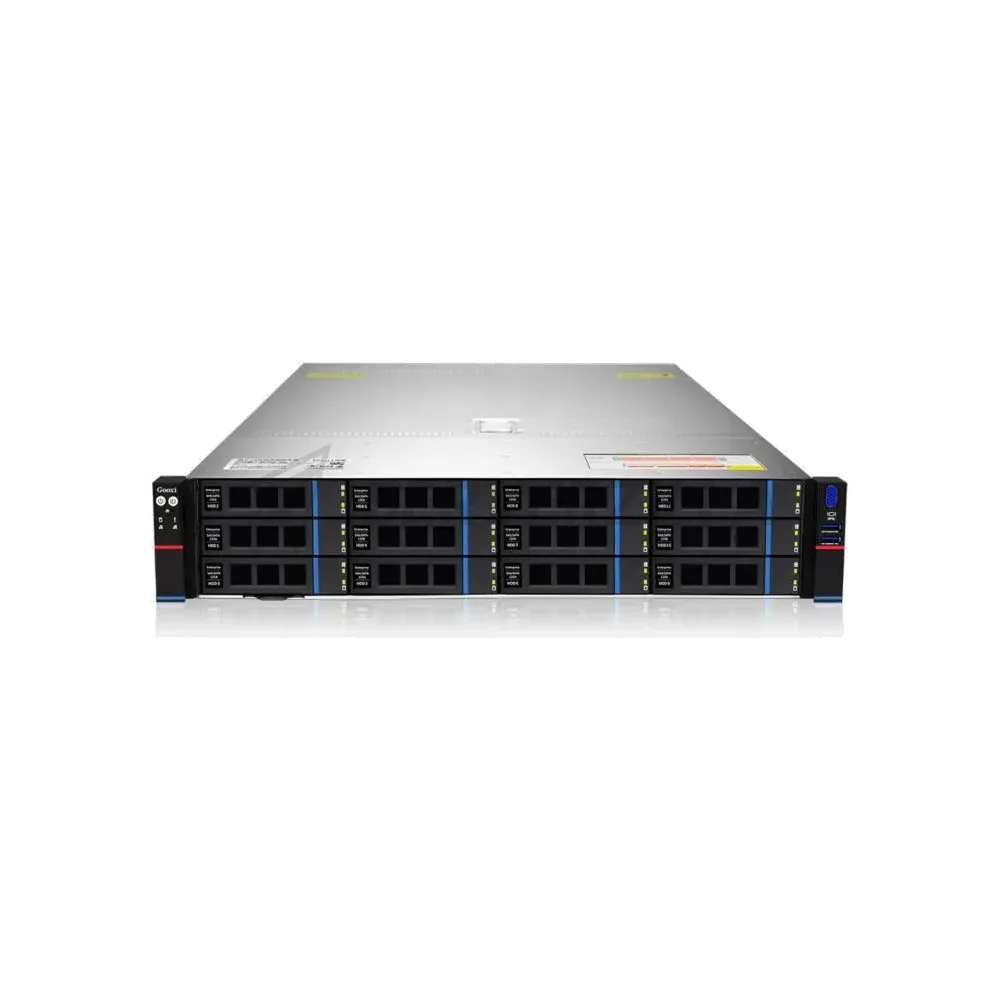 Gooxi SR201-D12R-NV-G2 2U, 2x Socket SP5; 24x DDR5; 12x 3.5" (2.5") SATA/SAS/NVMe;2x 2.5" rear SAS/SATA; 2x 2.5" rear NVMe ; 2х M.2 NVMe 2280; 2xPCIe 5.0x16; 4xPCIe 5.0x8; OCP3.0; 2x1GbE i350; IPMI;