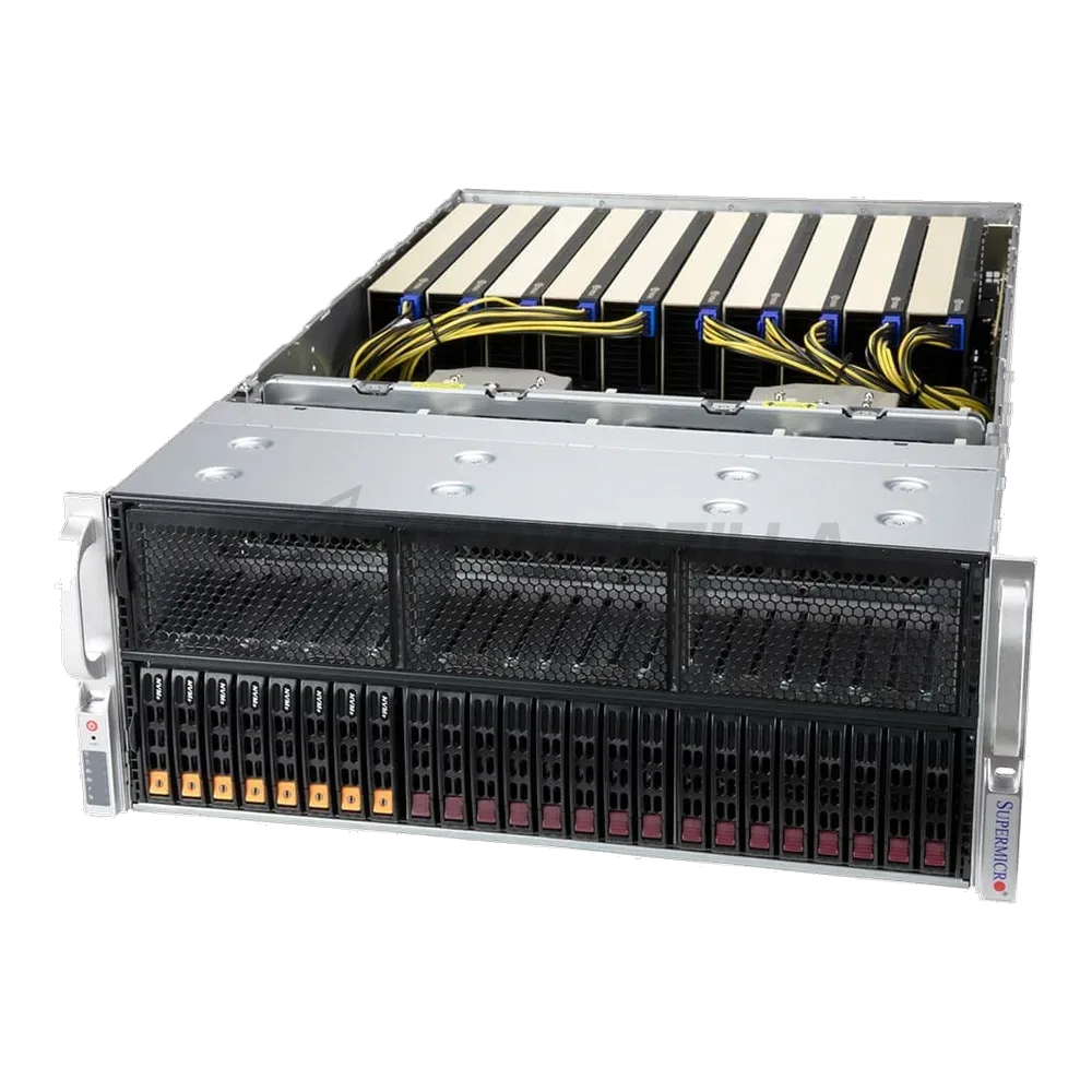 Supermicro SYS-420GP-TNR 4U, 10x Dual Slot GPU, 2xLGA4189 (up to 270W), 32xDDR4(3200),16x2.5" SAS/SATA, 8x2.5" SAS/SATA/NVME, 10xPCIE x16 (for GPU),1xPCIE x16,1xAIOM (OCP 3), 2x1000Base-T, 4x2000W: 1x