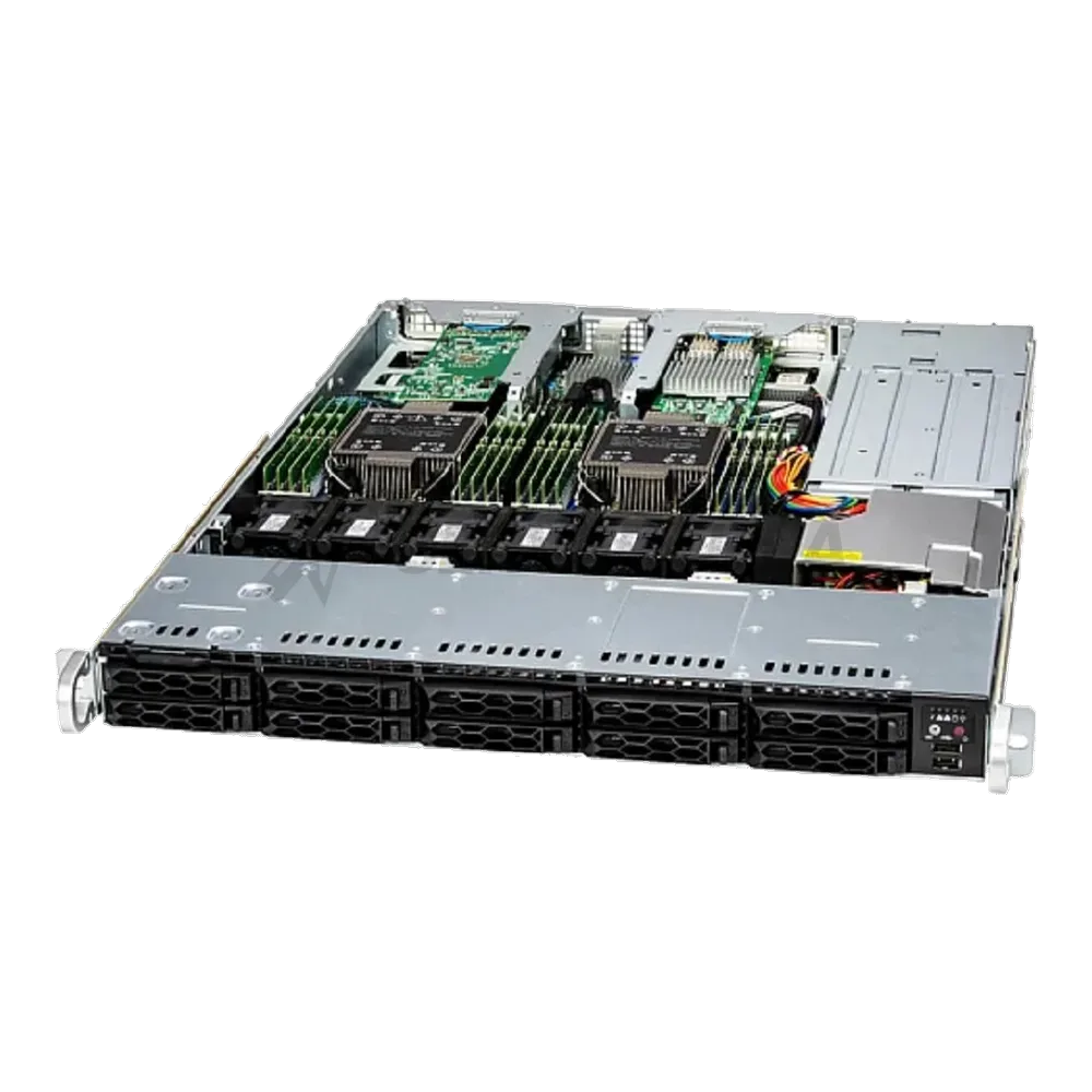 Сервер в сборе / SYS-121C-TN10R (bundle1) / SYS-121C-TN10R (bundle1): 1U / 2x Xeon Silver Sapphire Rapids 4510 / 4x DDR5 32GB 4800 / 1x SSD 240GB SATA, 2.5"/ 1x Dual port GbE RJ45/10/100/1000/ 2x 860W
