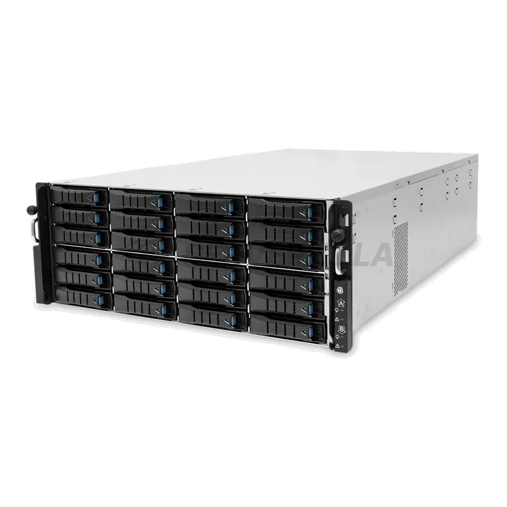 Платформа системного блока AIC XP1-A401TU01 4U 24-bay high availability storage server, 24x 12G SATA/SAS hot-swap 3.5/2.5" bay, 2x canister, 1200W 1+1 Platinum redundant power supply, 8x 6038 fan, 36" slide rail, w/o bezel Per canister node: Tucana motherboard, Intel Lewisburg, DDR4 RDIMM x16, Intel
