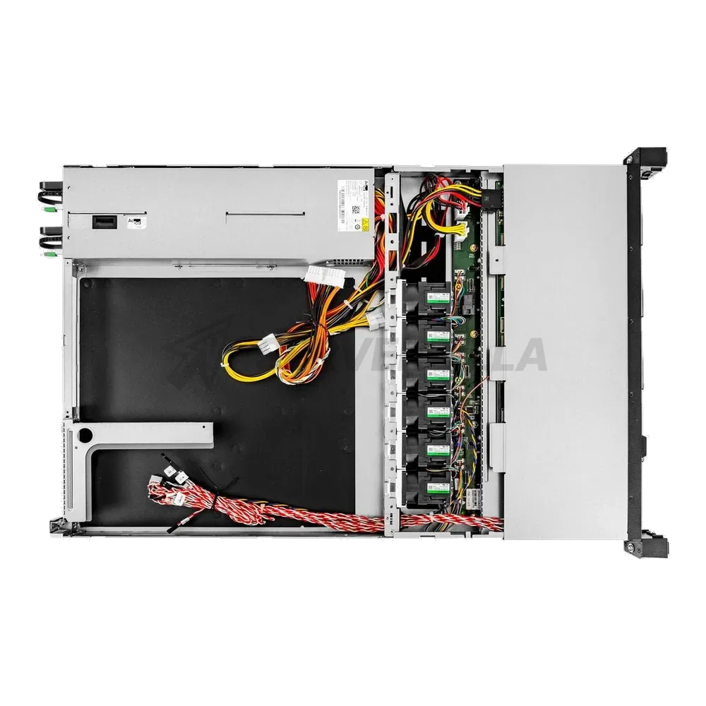 Корпус In-Win Компьютерный IW-RS108-07  2*750W, AcBel R1BA2751A, with UL62368*2/PDB AcBel R1BU4751A /FAN 4056mm*6/RS104-07(3.5"/2.5") OCULINK*4 BP, RS108-07 Slim 4bay BP/2.5"/3.5" hot-swap HDD tray (gray color)*4, 7mm HDD tray*4/28"RAIL/power cord*2/I/O shield universal/ Riser Card for 1Uxx07 — фото 3