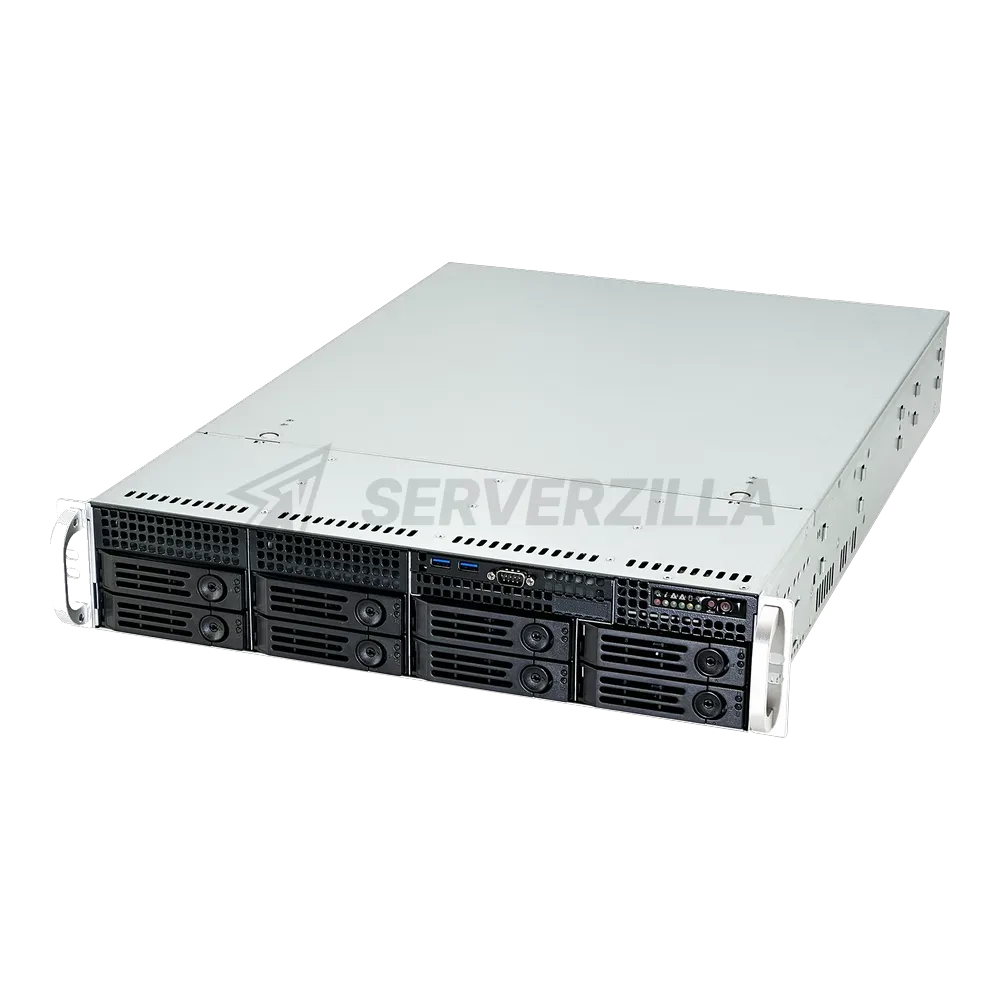 Серверный корпус/ 2U chassis; ATX, Micro-ATX, Mini-ITX MBs; 8 x 3.5''hs + 2 x 3.5'' internal + 2 x 2.'' hs rear; 1200W (1+1); AC-R50 rails
