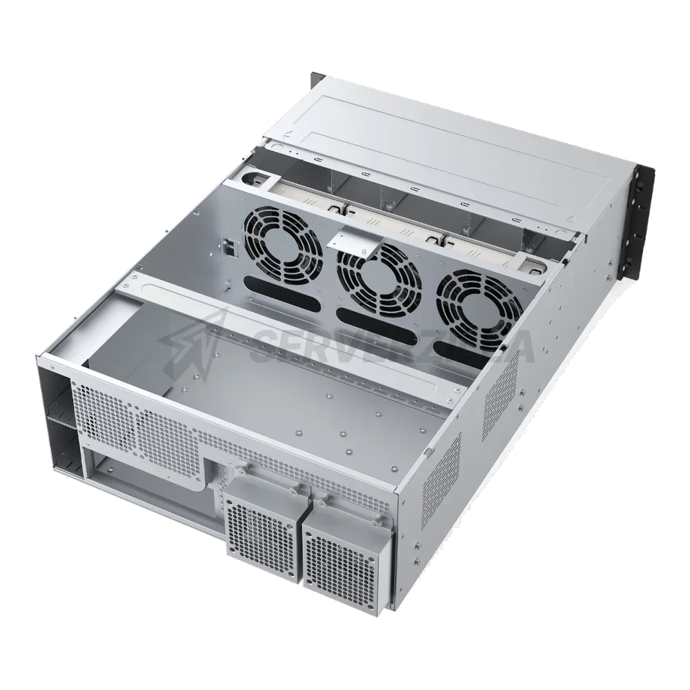 Серверный корпус/ Server case YCC YRM-46508A0, 4U, E-ATX, 8x3,5"/2,5" hotswap HDD bays, SAS/SATA 12GB/s  minisasHD backplane, 3x12038 PWM front fans, 2x8038 PWM rear fans, 2xUSB 3.0, 11xFHFL PCIe slots, depth 650mm, CRPS 1+1 2000W (2*CRPS2000D2) + PDB 3000W — фото 2