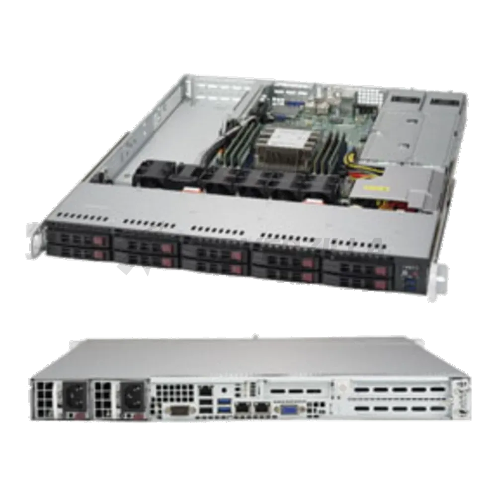 Платформа системного блока SuperMicro SYS-1019P-WTR 1U, 1xLGA3647, iC622, 6xDDR4, up to 10x2.5 (2xNVMe), SATA Onbd, 2x10GbE, 2x PCIEx16, 1x PCIEx8, 2x500W (CSE-116AC2-R504WB, X11SPW-TF)