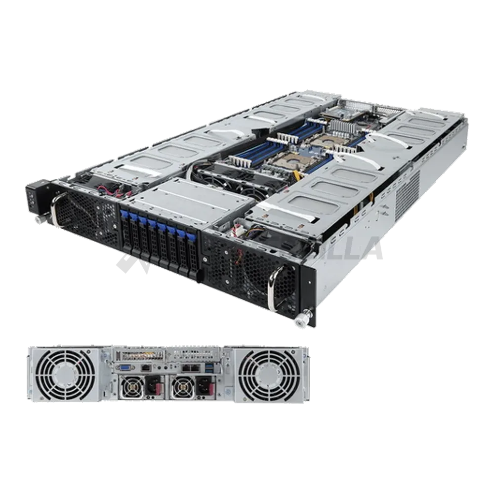 Платформа системного блока Gigabyte G291-281 (rev. 100) 2U 8x Dual Slot GPU (PCIE Gen 3), Dual Intel® Xeon® Scalable, 24x RDIMM/LRDIMM «DDR4, 2x 10Gb/s BASE-T (i550-AM), Aspeed AST2500, 8x 2.5» NVMe/SATA HS HDD/SSD, 2xPCIe Gen3 x16 LPHL, 2x2000W»