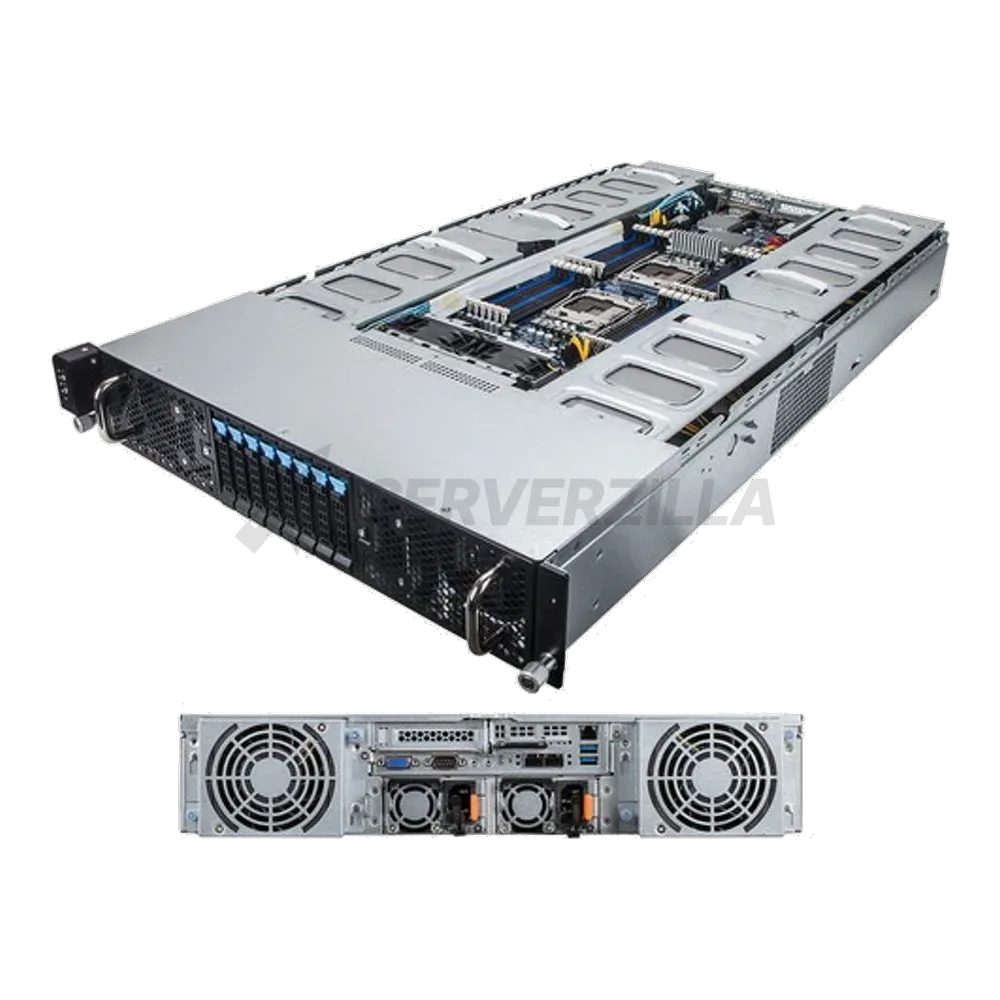 Платформа системного блока Gigabyte G250-S88 2U (8x GPU system) Dual Xeon E5-2600 v3, 16xRDIMM/UDIMM ECC, 2x10Gbe (Intel X540), 8x 2,5 hot swap HDD/SSD, Redundant PSU 1600W Platinum (6NR22PHLMS-00-100/6NR22PHLMS-00-170)